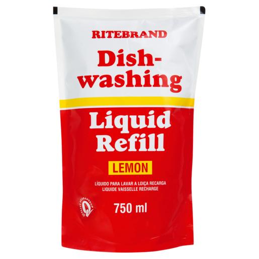 Ritebrand Lemon Scented Dishwashing Liquid Refill 750ml