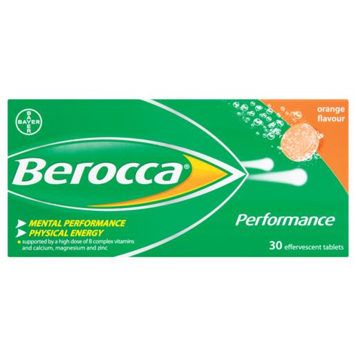 Bayer Berocca Orange Flavoured Performance Effervescent Tablets 30 Pack