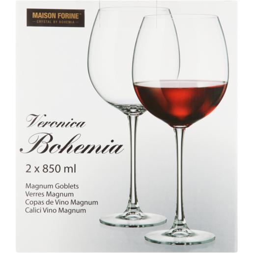 Maison Forine Veronica Bohemia Magnum Goblet Glass Set 2 Piece