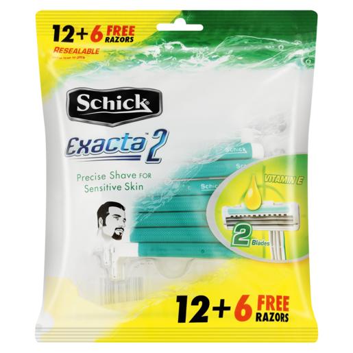 Schick Exacta 2 Disposable Razor 12 + 6 Pack