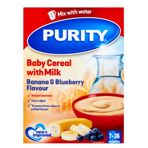 Purity Banana & Blueberry Flavoured Baby Cereal With Milk 200g