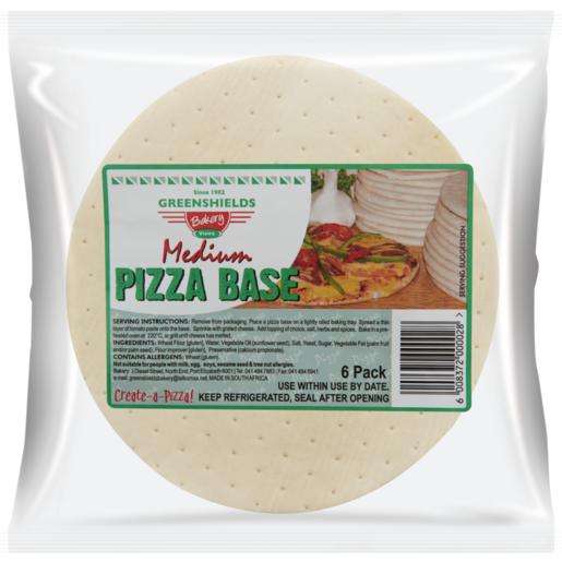 Greenshields Bakery Medium Pizza Bases 6 Pack