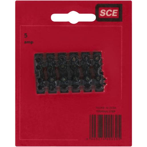 SCE 6-Way Black Terminal Strips 5A 6mm 2 Pack