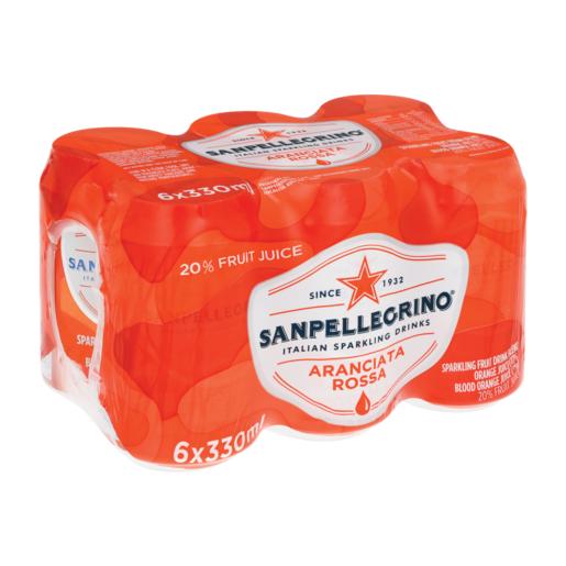 San Pellegrino Aranciata Rossa Orange Flavoured Sparkling Fruit Drink 6 x 330ml