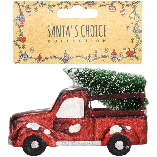 Santa’s Choice Truck with Pine Tree Christmas Tree Decoration
