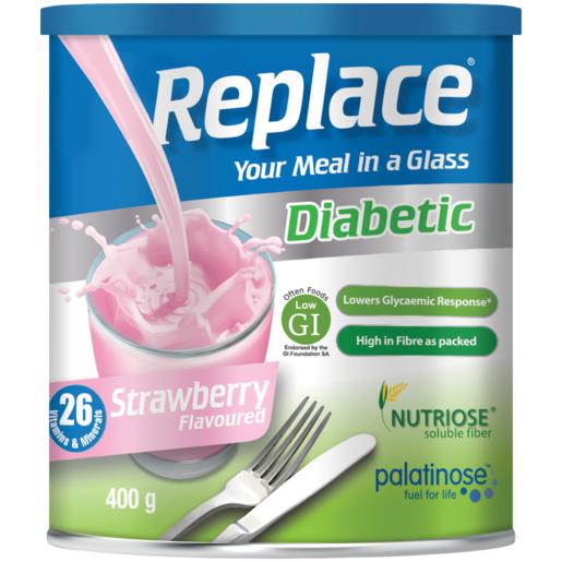 Replace Diabetic Strawberry Flavoured Nutritional Supplement Shake 400g