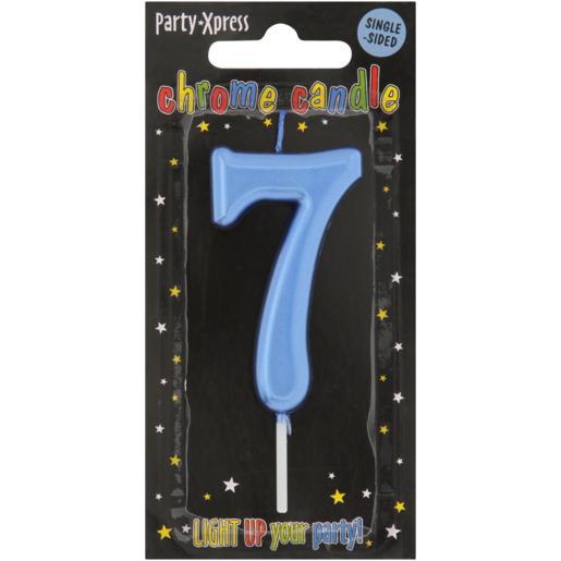 Party Xpress Blue Number 7 Birthday Candle