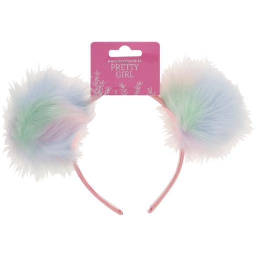 Pretty Girl Furry PomPom Alice Band