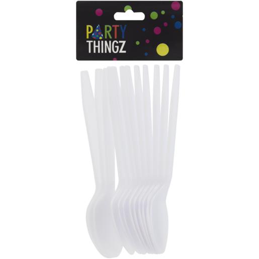 Party Thingz White Plastic Spoons 12 Pack