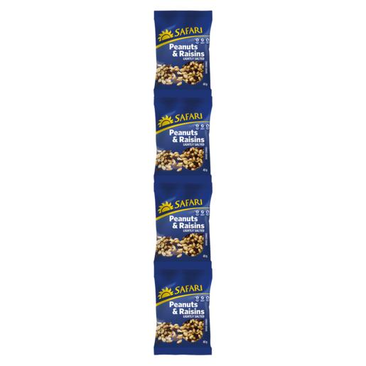 Safari Lightly Salted Peanuts & Raisins Strip 4 x 40g
