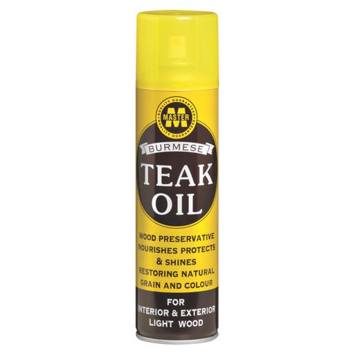 Master Burmese Teak Oil Light Wood Furniture Oil Spray 270ml