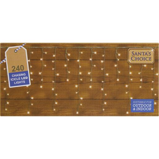 Santa’s Choice Christmas Chasing Icicle LED Lights 240 Pack
