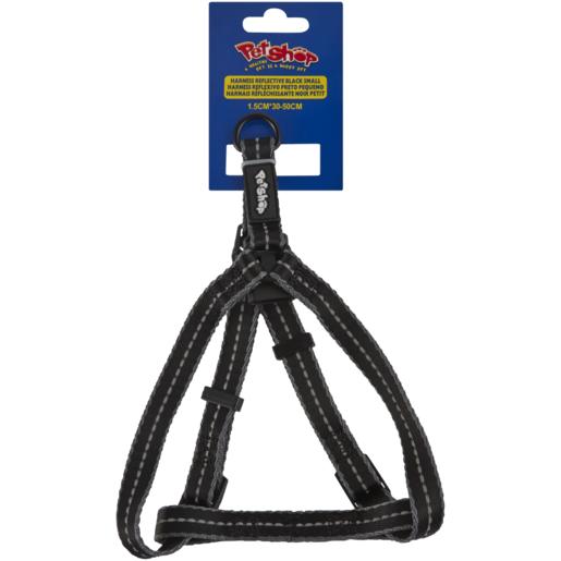 Pet Shop Small Black Reflective Dog Harness