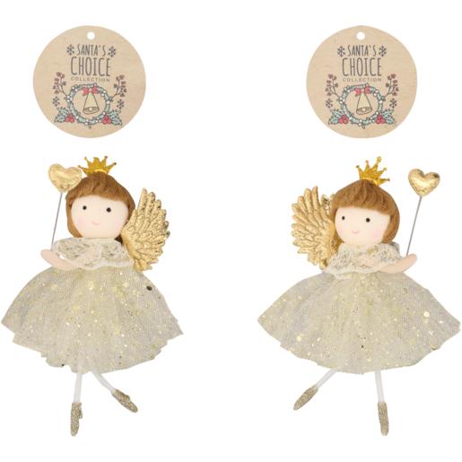 Santa’s Choice Gold Angel Doll Christmas Tree Decoration (Assorted Item – Supplied At Random)