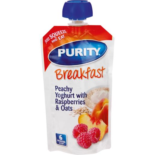 Purity Peachy Yoghurt With Raspberries & Oats Breakfast Puree 6 Months+ 110ml
