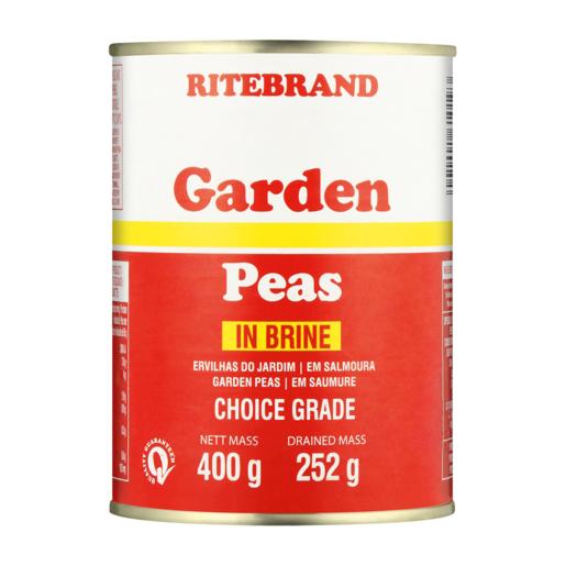 Ritebrand Garden Peas In Brine Can 400g