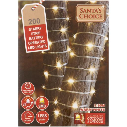 Santa’s Choice Starry Strip Battery Operated LED Lights 9.95m