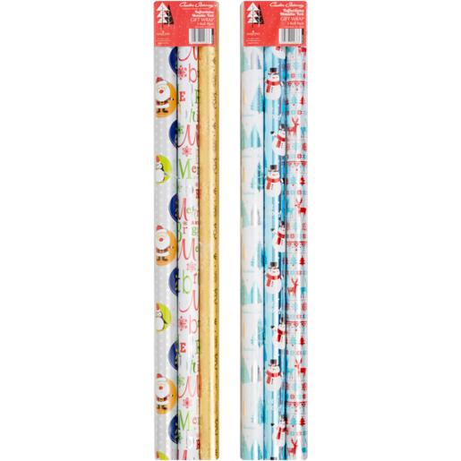 Creative Stationery Reflections Metalised Christmas Gift Wrap 3 Pack 1m x 70cm (Assorted Item – Supplied At Random)