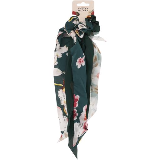 Pretty Woman Deep Floral Ponyband With Scarf Set 3 Piece
