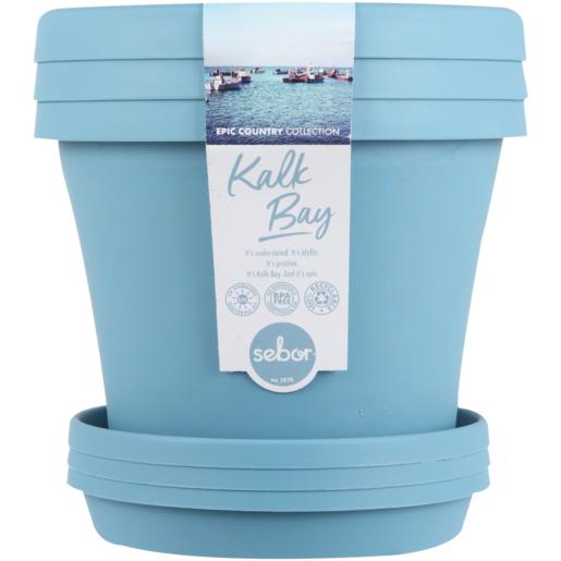 Sebor Aqua Kalk Bay Plant Pot & Saucer Set 6 Piece