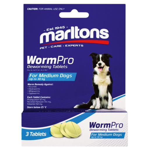 Marltons Wormpro For Medium Dogs Deworming Tablets 3 pack