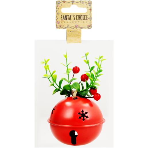 Santa’s Choice Red Jingle Bell With Holly Decoration