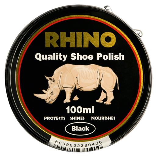 Rhino Black Shoe Polish 100ml