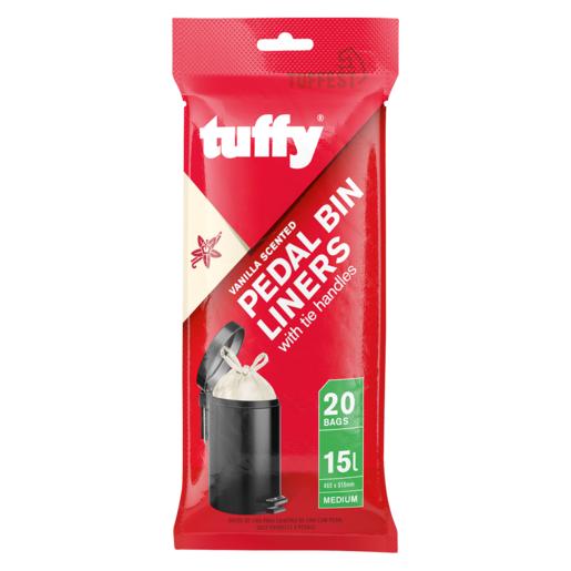 Tuffy 20 Pack Vanilla Scented Pedal Bin Liners With Tie Handles 465mm x 515mm