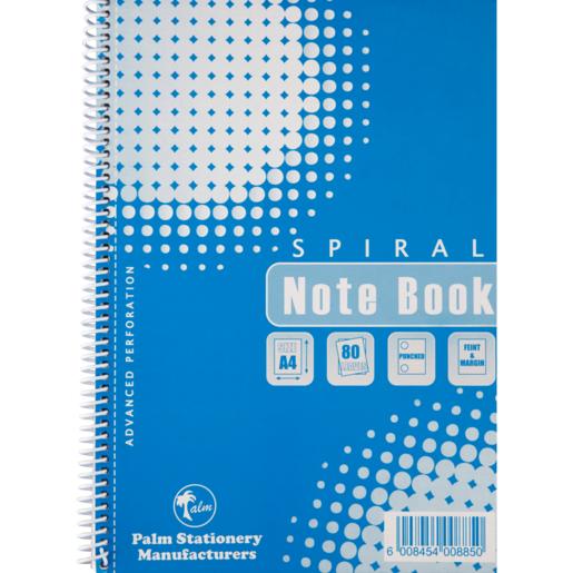 Scholar A4 Feint & Margin Spiral Notebook 80 Page