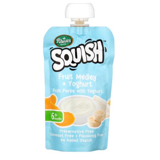Rhodes Squish Fruit Medley & Yoghurt Fruit Puree 6 Months+ Pouch 110ml