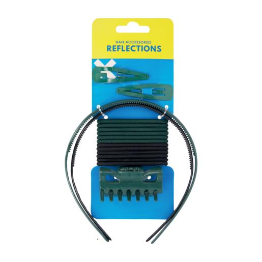 Reflections Green and Black Hair Accessory Set