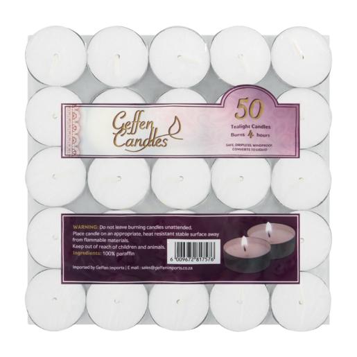 Geffen Tea Light Candles 50 Pack