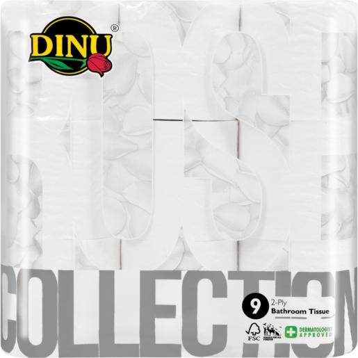 Dinu White Rose 2 Ply Toilet Rolls 9 Pack