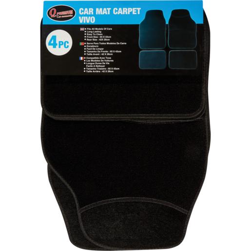 Q Premium Black Vivo Car Mat Set 4 Pieces
