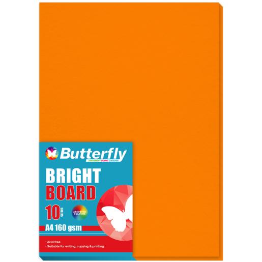 Butterfly Bright Orange A4 Board 10 Pack