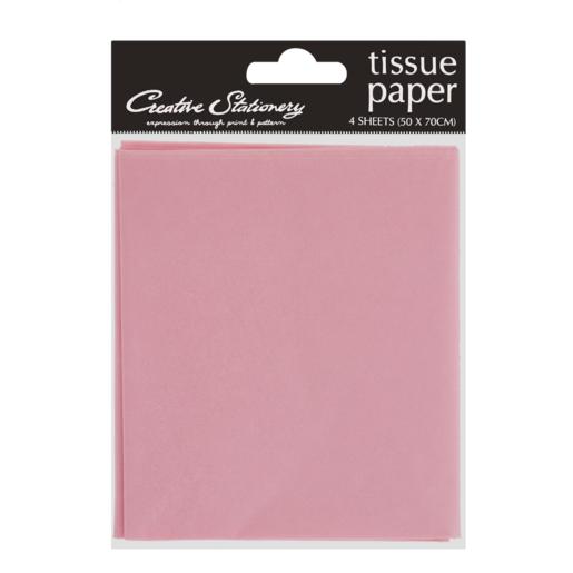 Creative Stationery Light Pink Solid Colour Tissue Paper 4 Pack