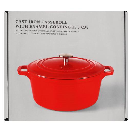 Red Cast Iron Casserole 25.5cm (Assorted Item – Supplied at Random)