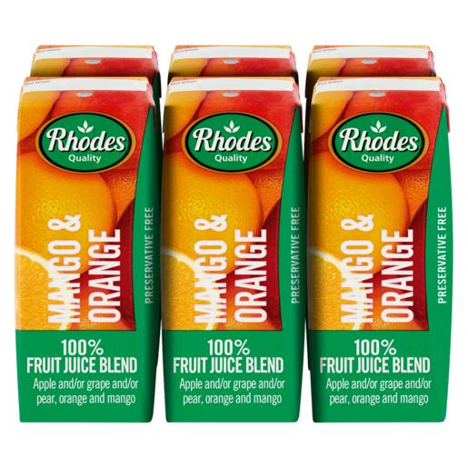 Rhodes 100% Mango & Orange Fruit Juice Blend 6 x 200ml