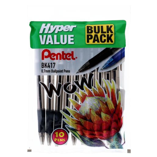 Pentel Hyper Value Black Ballpoint Pen 10 Pack
