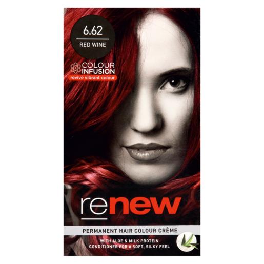 Renew Permanent Hair Colour Crème Red Wine With Aloe & Milk Protein Conditioner 50ml