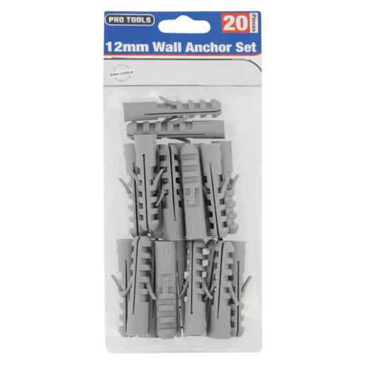Pro Tools 12mm Wall Anchor Set 20 Piece