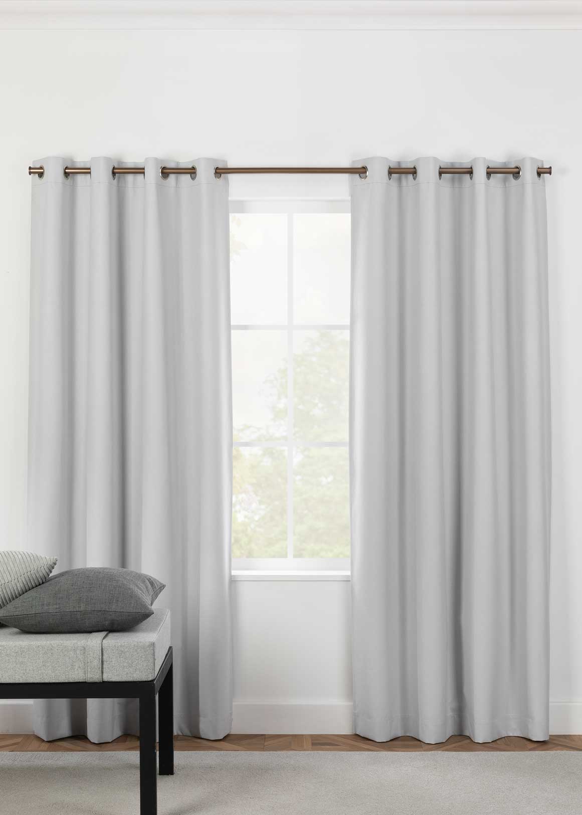 Recycled Lennox BO Eyelet curtain 135x223cm  CHARCOAL