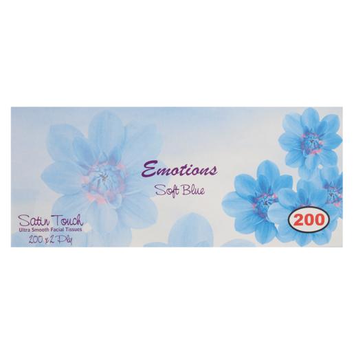 Satin Touch Blue Facial Tissues 200 Pack