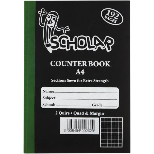 Scholar A4 Quad & Margin Hardcover Book 192 Page