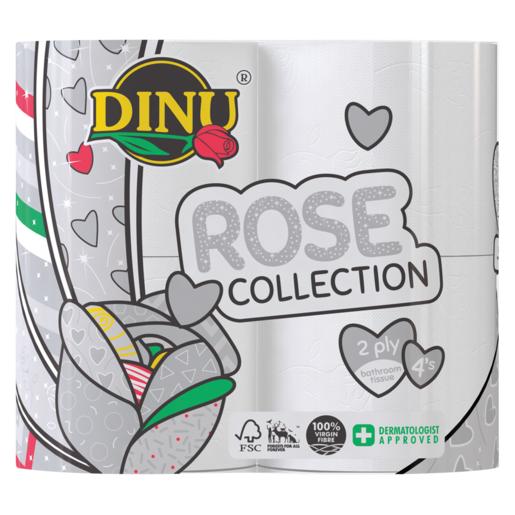 Dinu Rose Collection 2 Ply Toilet Rolls 4 Pack