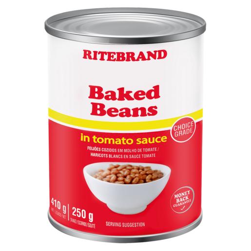 Ritebrand Baked Beans In Tomato Sauce Can 410g