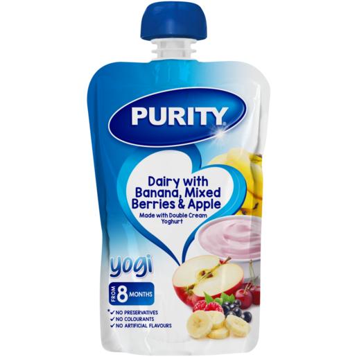 Purity Dairy With Banana, Mixed Berries & Apple Yogi Puree 8 Months+ 110ml