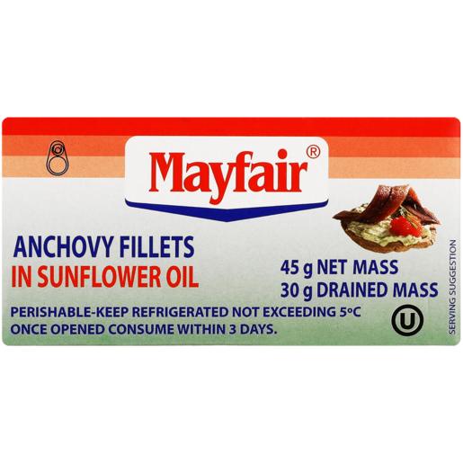 Mayfair Anchovy Fillets In Sunflower Oil 45g
