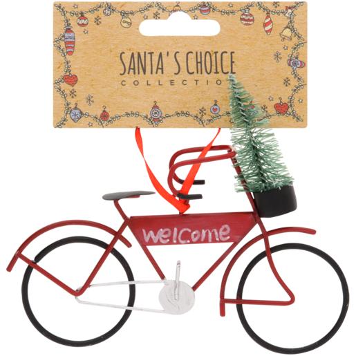 Santa’s Choice Red Welcome Bicycle Ornament