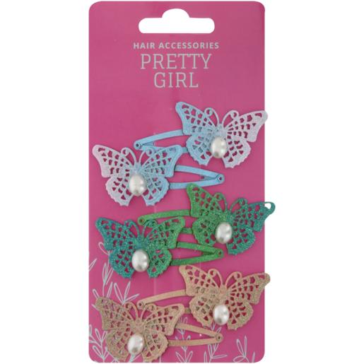 Pretty Girl Butterfly Hair Clip Set 6 Pack